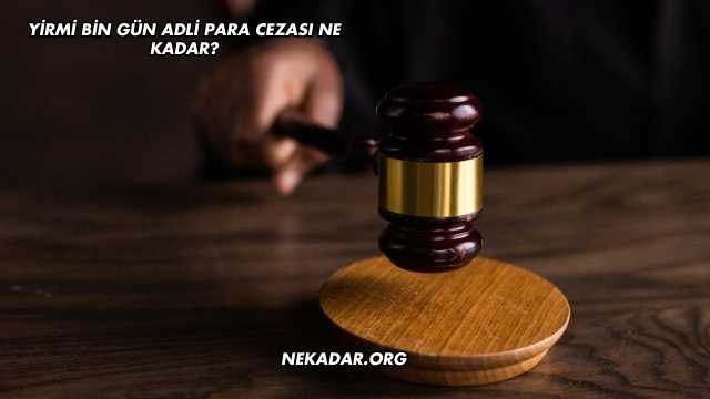 Yirmi Bin Gün Adli Para Cezası Ne Kadar?