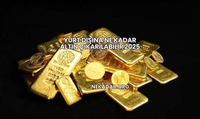 Yurt Dışına Ne Kadar Altın Çıkarılabilir 2025