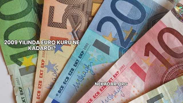 2009 Yılında Euro Kuru Ne Kadardı?